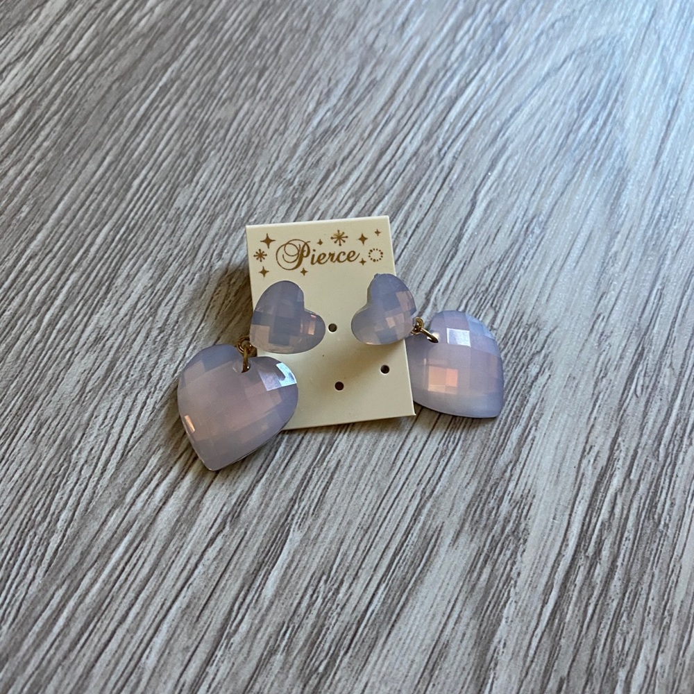 Japanese Heart Earrings in Violet